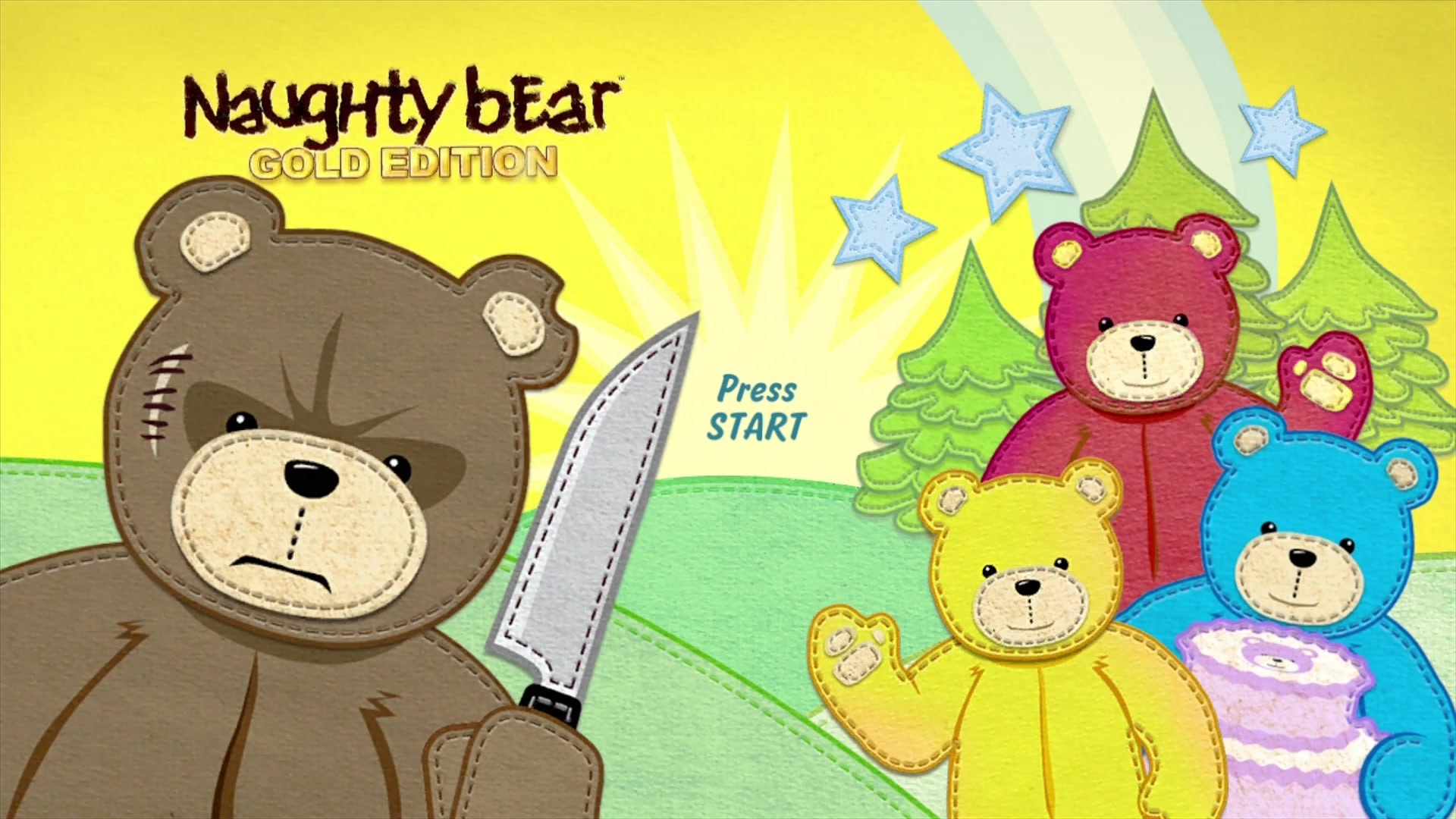 Naughty Bear: Gold Edition title screen for Xbox 360